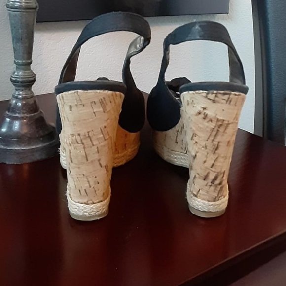 Moda Spana blk Espadrille fabric Wedges - Picture 8 of 9